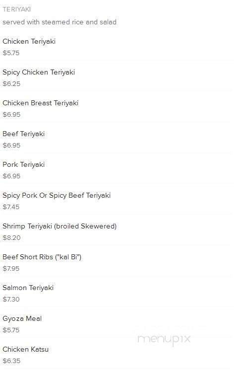 Teriyaki Time - Mount Vernon, WA menu_pic