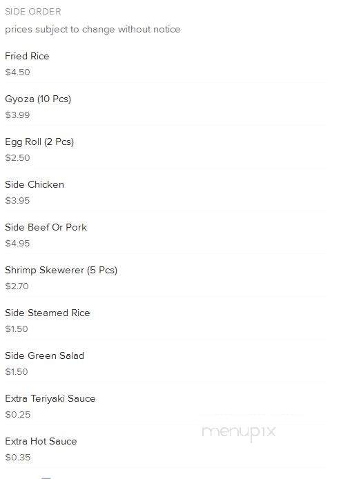 Teriyaki Time - Mount Vernon, WA menu_pic