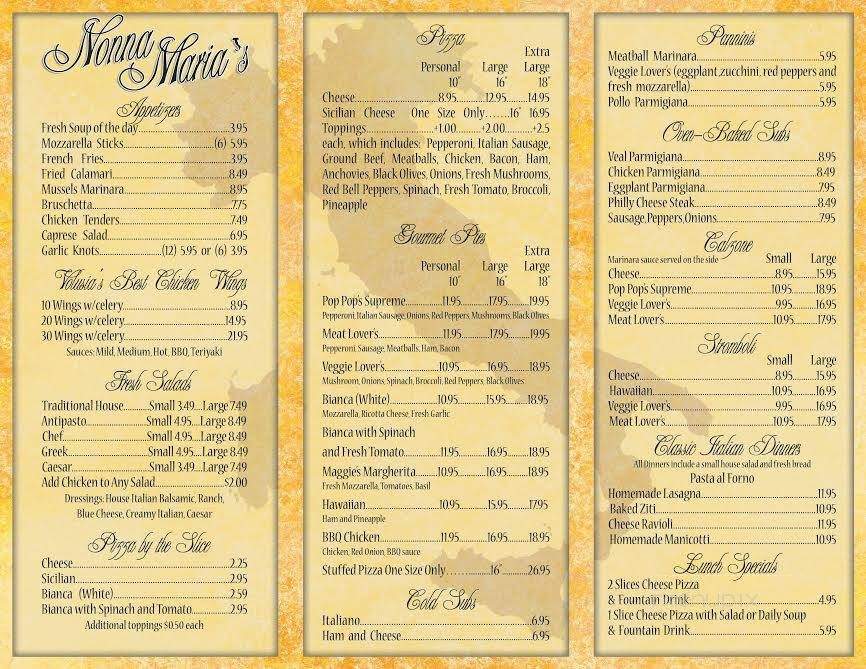 Nonna Maria's Pizzeria - DeBary, FL menu_pic