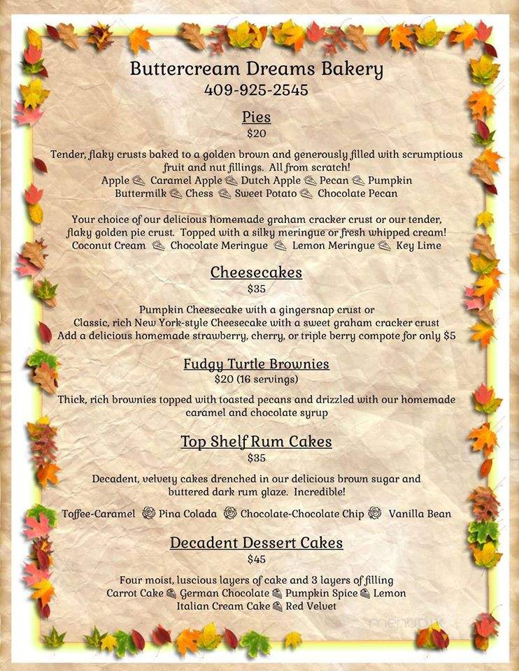 Buttercream Dreams - Santa Fe, TX menu_pic
