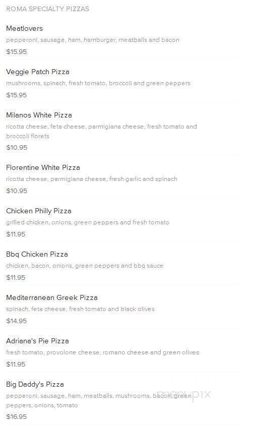 Caffe Roma - Pittsburgh, PA menu_pic