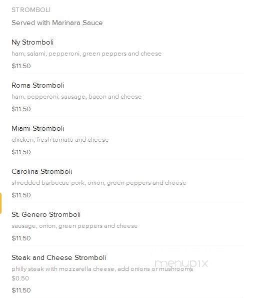 Caffe Roma - Pittsburgh, PA menu_pic