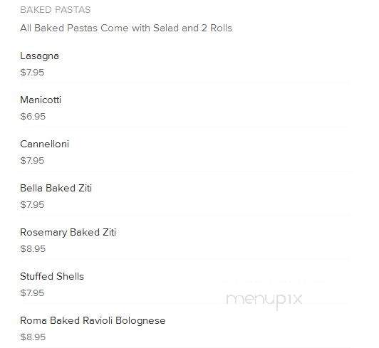 Caffe Roma - Pittsburgh, PA menu_pic