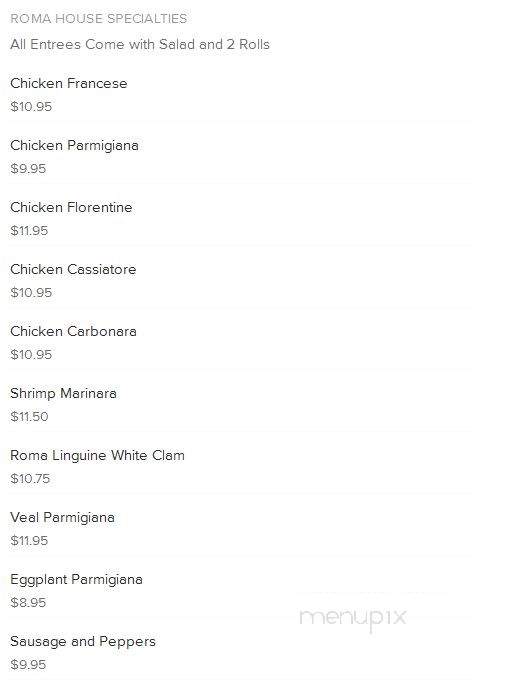 Caffe Roma - Pittsburgh, PA menu_pic