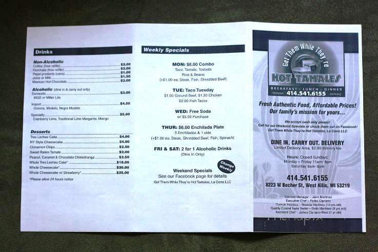 Get Them While They're Hot Tamales - Milwaukee, WI menu_pic