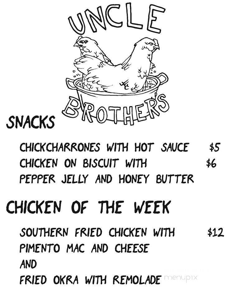 Uncle Brother's Chicken - San Francisco, CA menu_pic