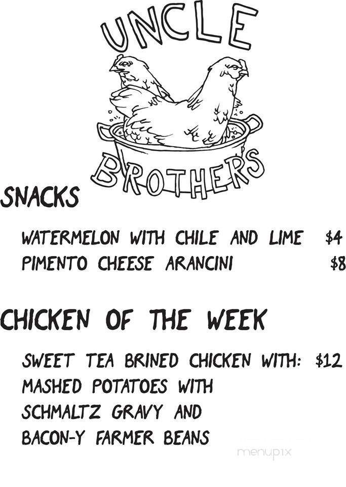 Uncle Brother's Chicken - San Francisco, CA menu_pic