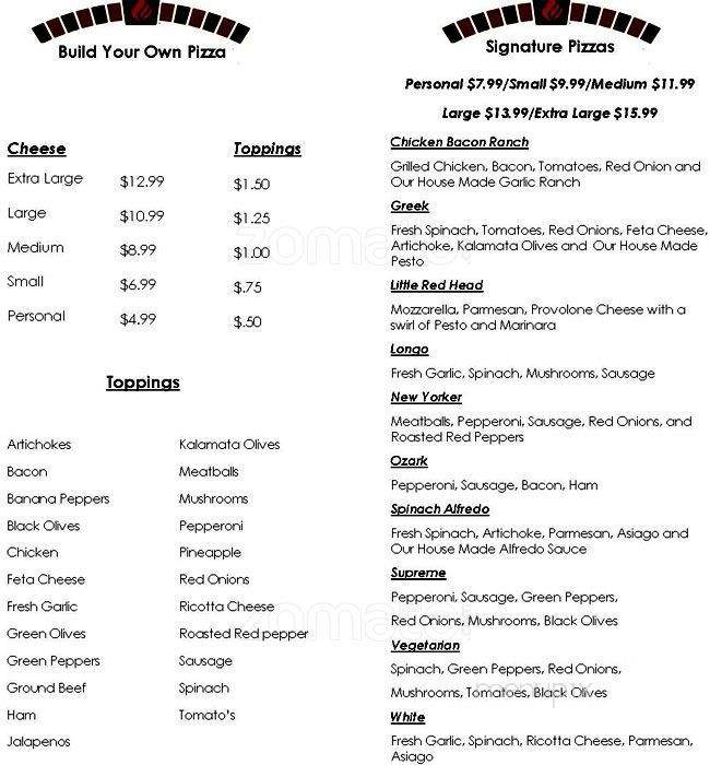 Ozark Pizza Company - West Plains, MO menu_pic