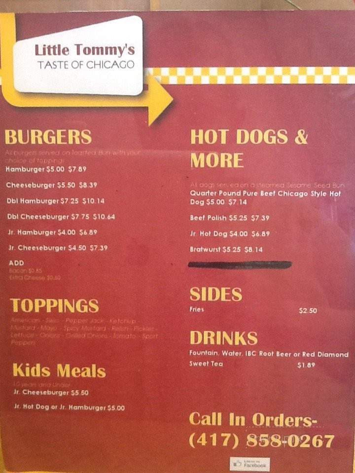 Little Tommy's - Shell Knob, MO menu_pic