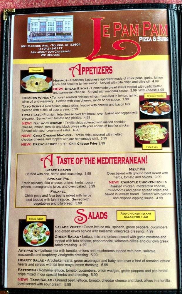 Le Pam Pam Pizza & Subs - Toledo, OH menu_pic