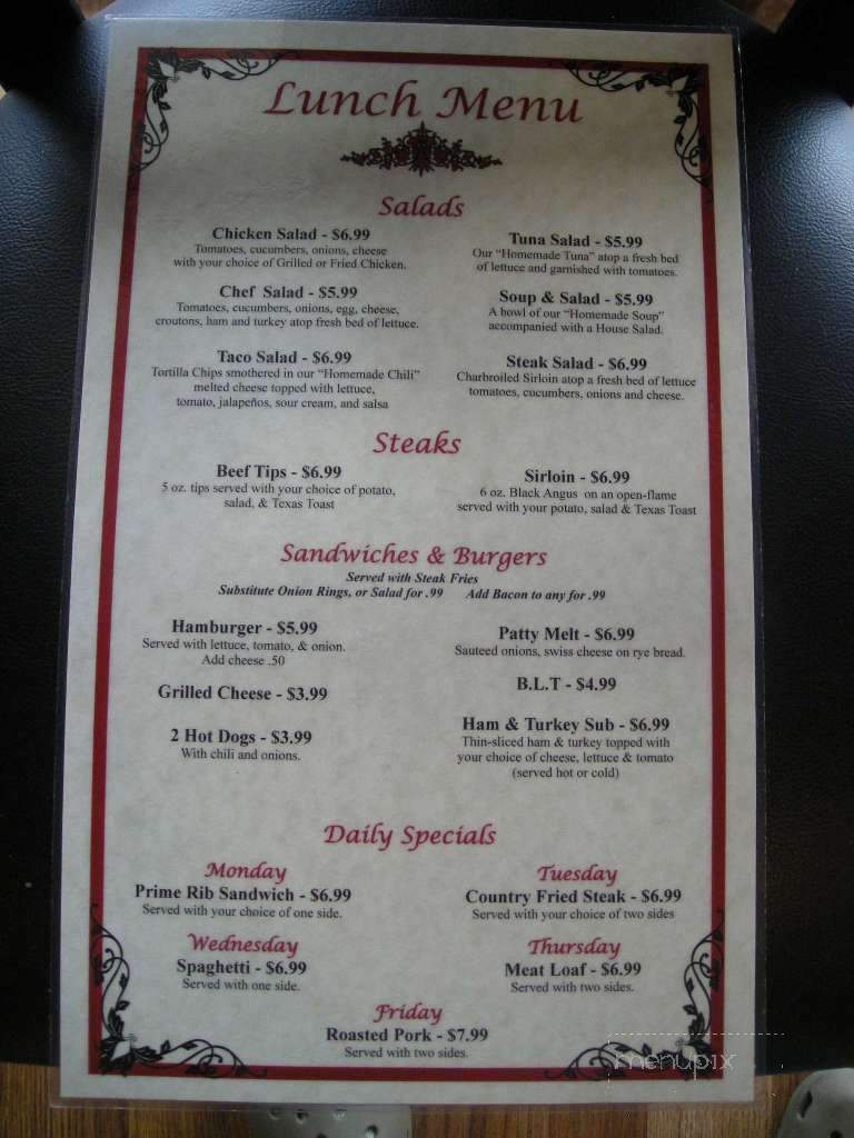Zachary's Steak House - Kingsport, TN menu_pic