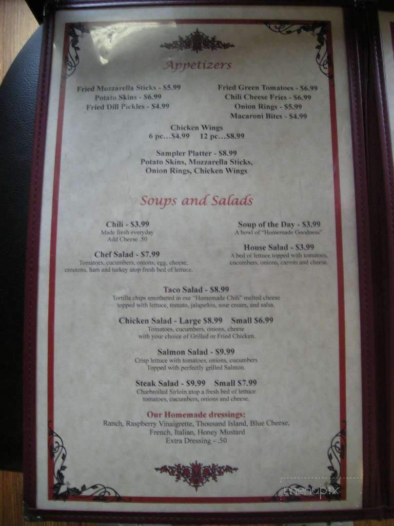 Zachary's Steak House - Kingsport, TN menu_pic