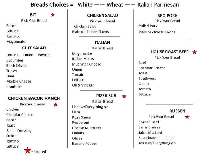 Rosie's Cozy Kitchen - Gladys, VA menu_pic