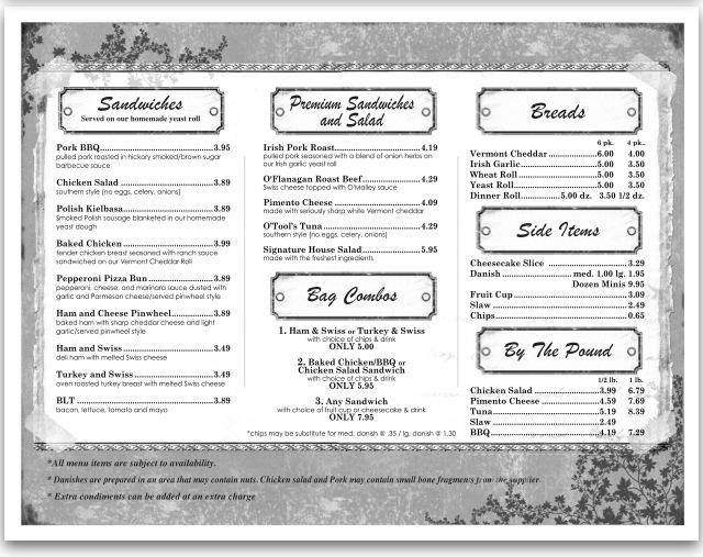 O' Kelly's Deli & Pastries - Lynchburg, VA menu_pic