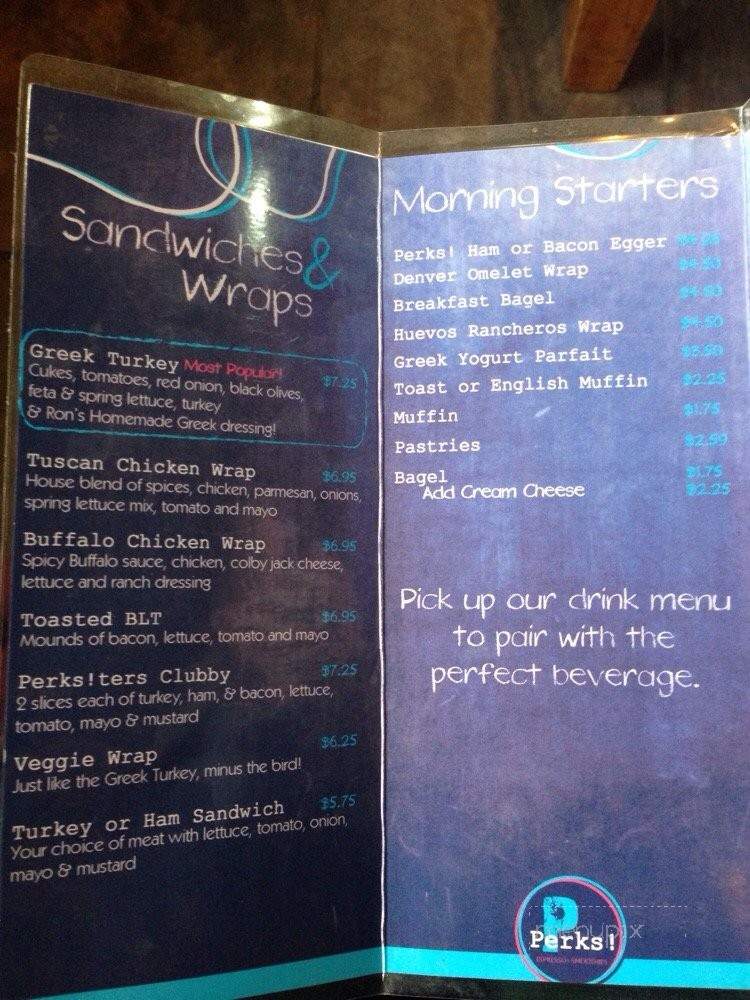 Perks! Espresso & Smoothies - Saint George, UT menu_pic