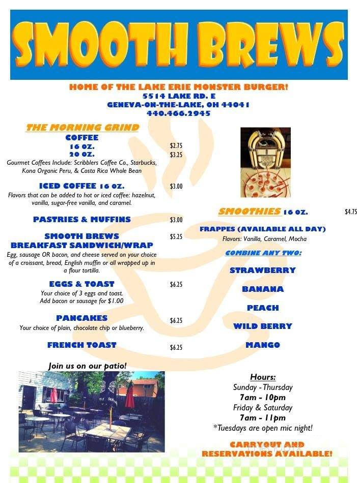 Smooth Brews - Geneva, OH menu_pic