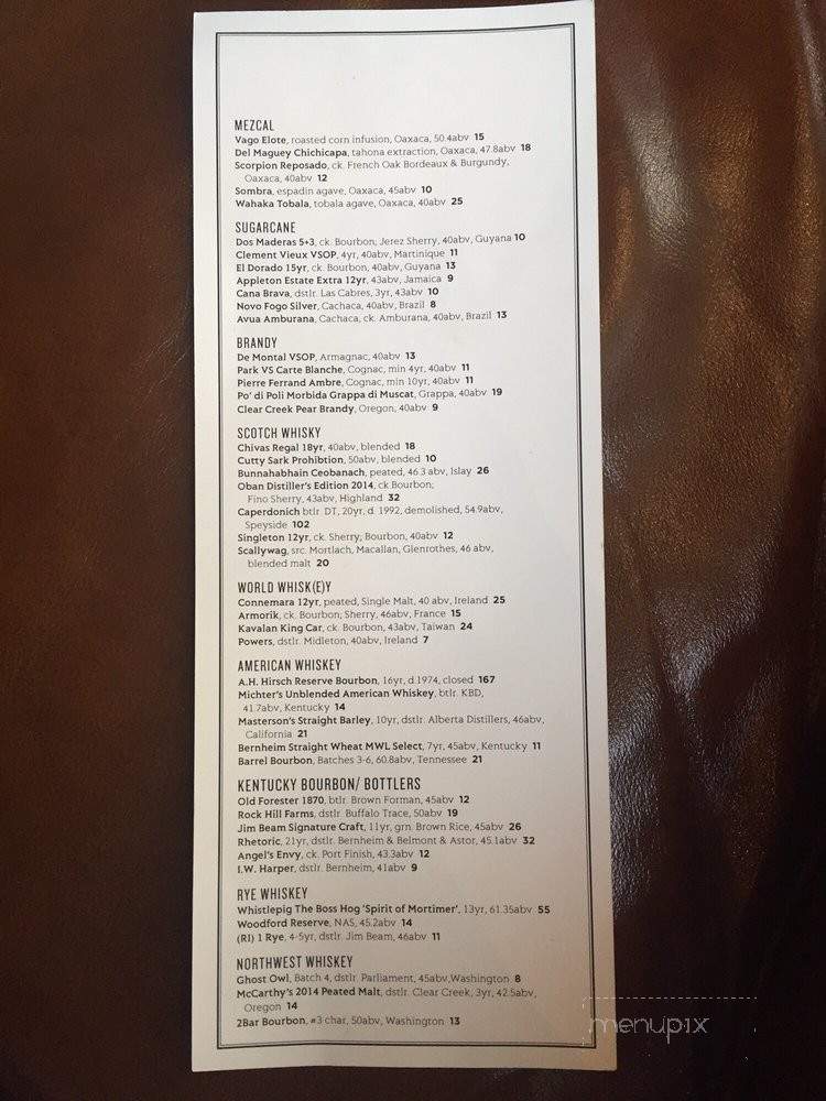 The Green Room - Portland, OR menu_pic