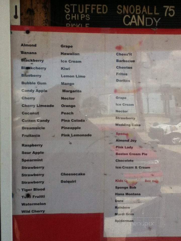 Big U Snowballs & Ice Cream - Terrytown, LA menu_pic