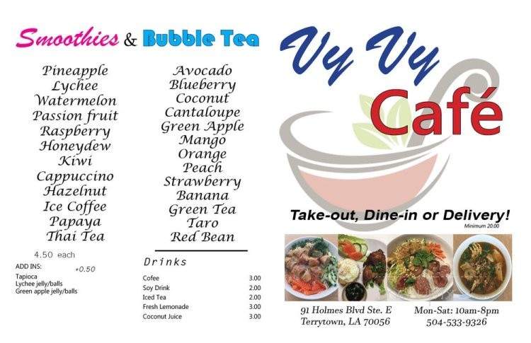 VyVy Cafe - Terrytown, LA menu_pic