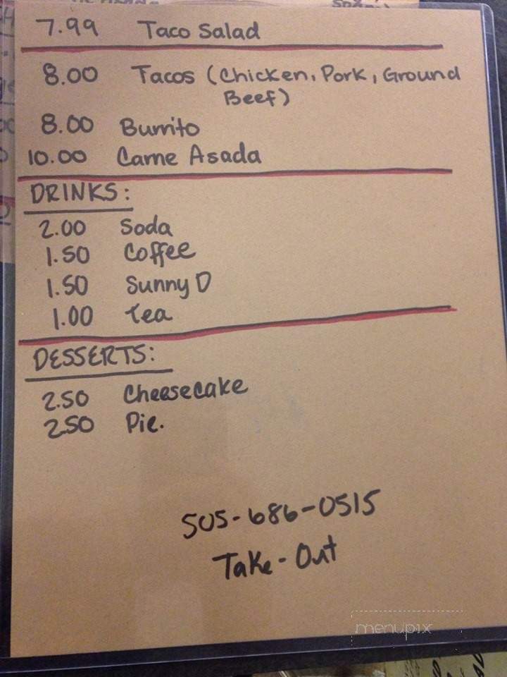 La Familia - Shiprock, NM menu_pic
