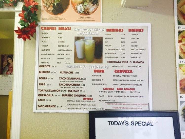 Maria's Tacos - Moses Lake, WA menu_pic