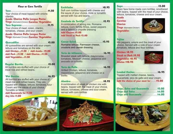 Online Menu of El Limon Taqueria Richmond CA