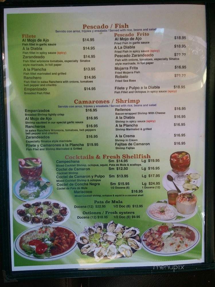 Marisco's Mazatlan - Hayward, CA menu_pic