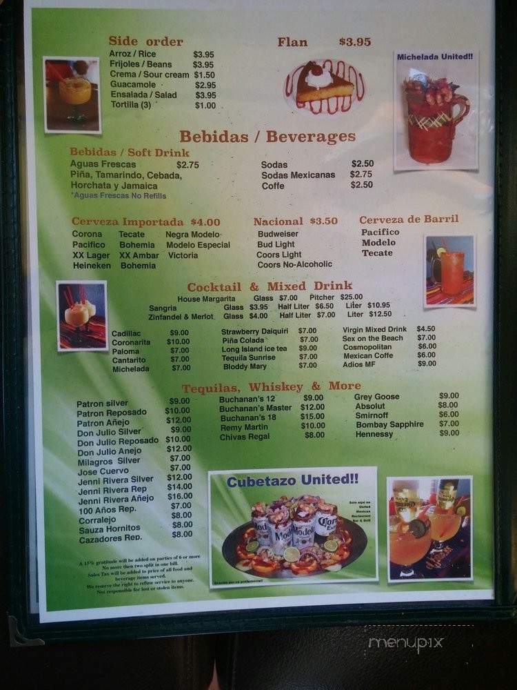 Marisco's Mazatlan - Hayward, CA menu_pic