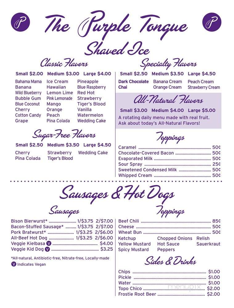 The Purple Tongue - Austin, TX menu_pic