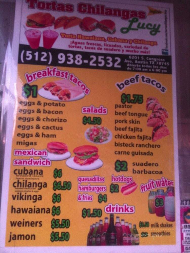 Tortas Chilangas Lucy - Austin, TX menu_pic