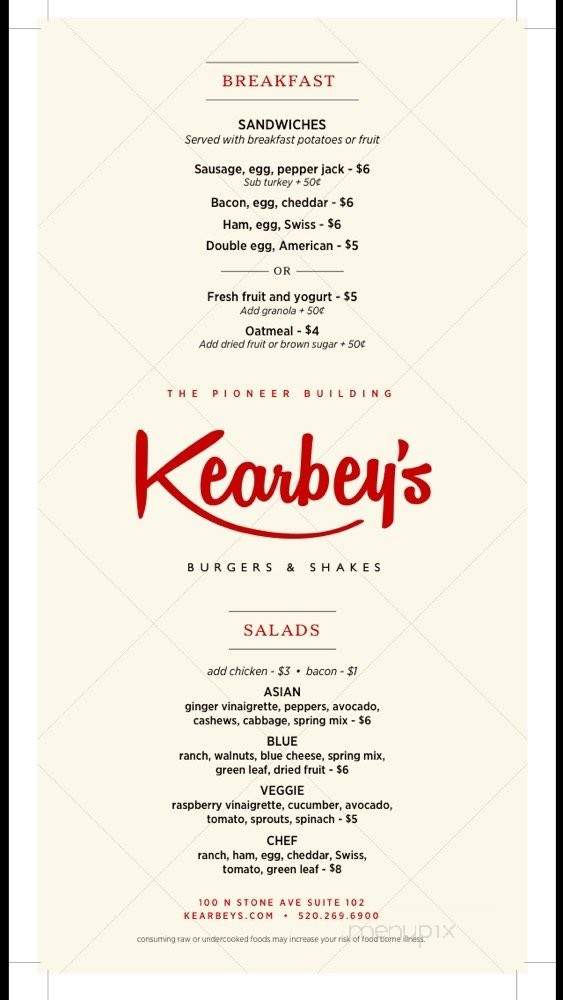 Kearbey's - Tucson, AZ menu_pic