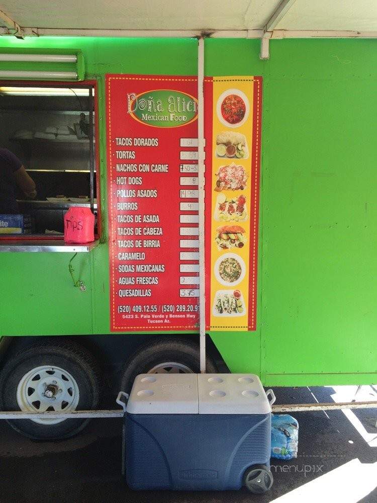Dona Alicia Mexican Food - Tucson, AZ menu_pic