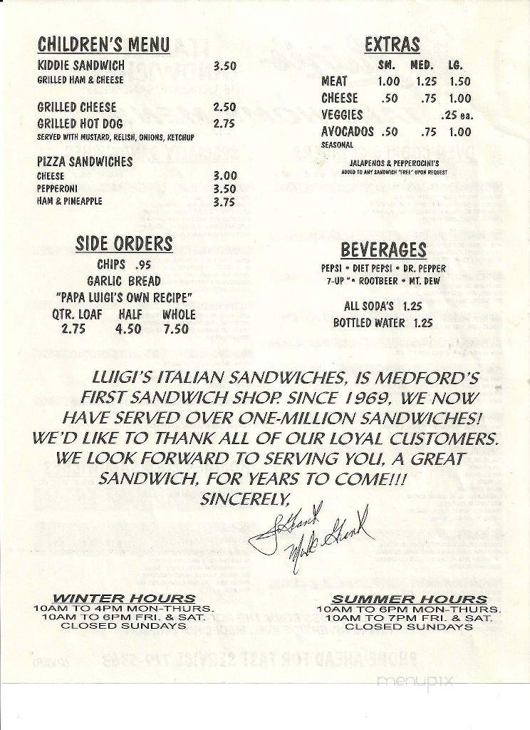 Luigi's - Grants Pass, OR menu_pic