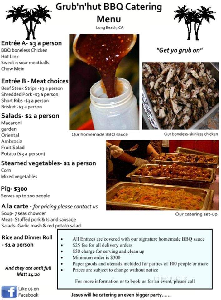 Grub N Hut Sports Grill - Long Beach, CA menu_pic