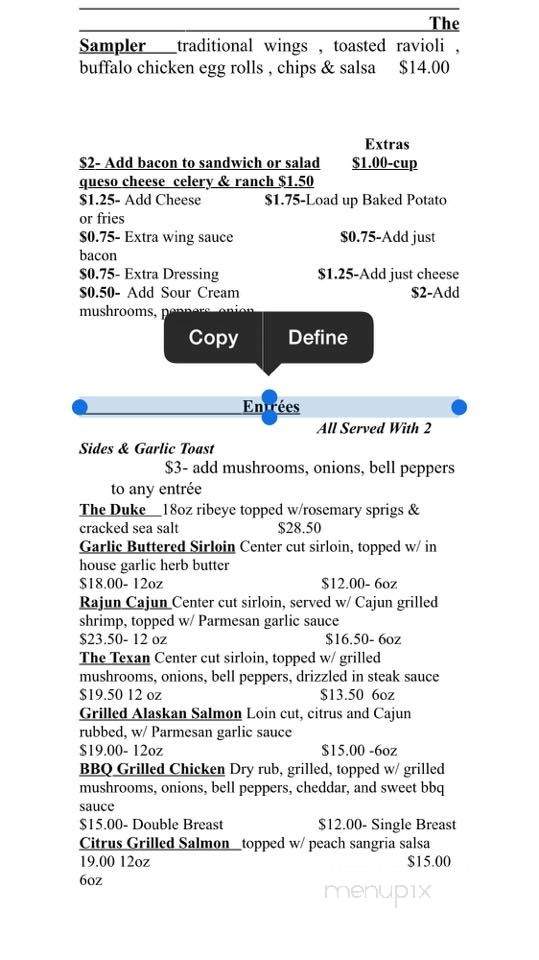 12 East - Lima, OH menu_pic