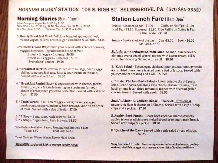 Morning Glory Station - Selinsgrove, PA menu_pic