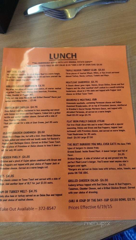 The KG Cafe - Gravois Mills, MO menu_pic