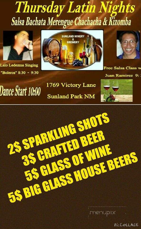 Sunland Winery - Sunland Park, NM menu_pic