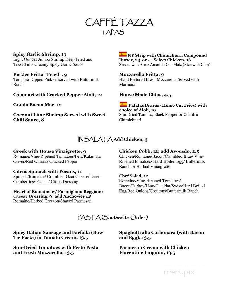 Caffe Tazza - Dansville, NY menu_pic