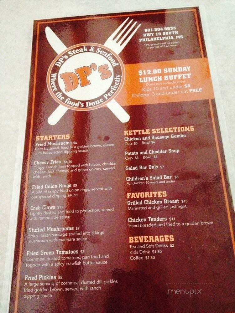 DP's Steak and Seafood - Philadelphia, MS menu_pic