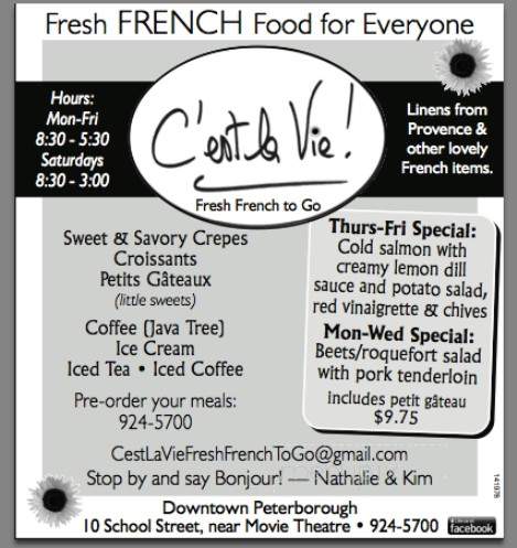 C'est La Vie - Peterborough, NH menu_pic