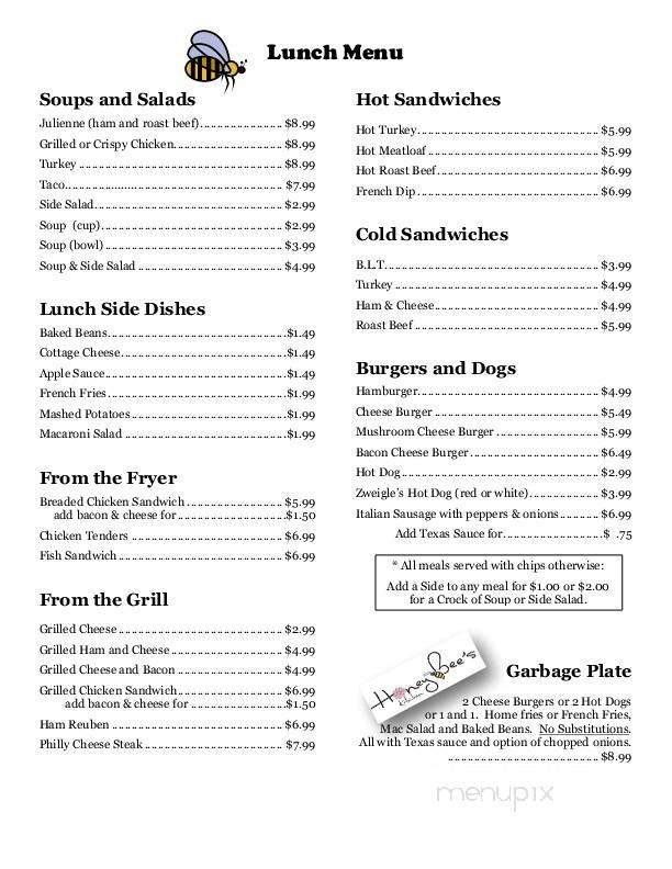 Honey Bee's Kitchen - Arkport, NY menu_pic