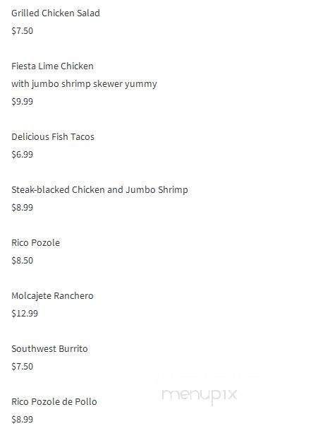 Paraiso Rosel - Reading, PA menu_pic