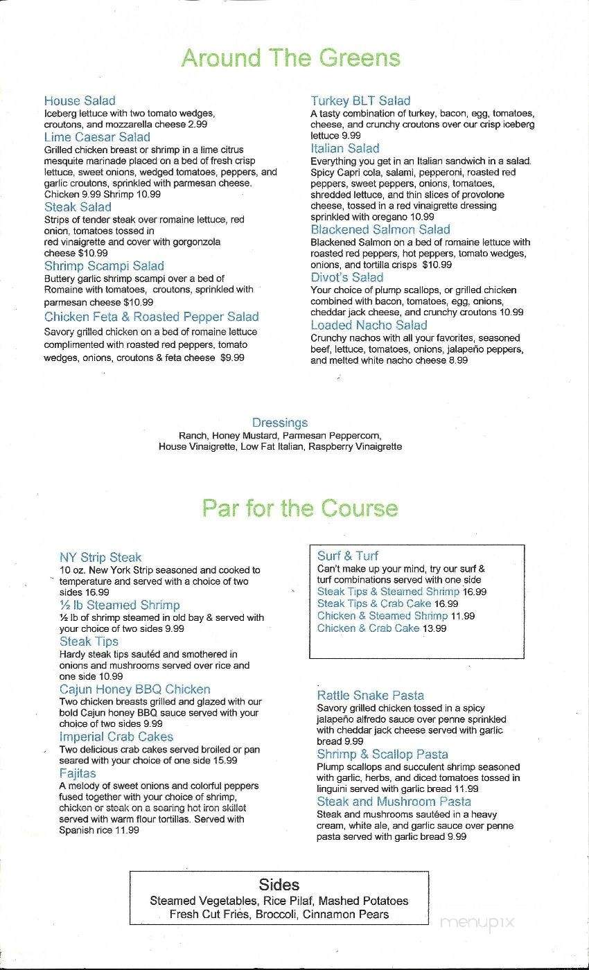 Divot's Bar and Grill at Flying Hills - Reading, PA menu_pic