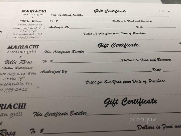 Mariachi Mexican Grill - Schnecksville, PA menu_pic