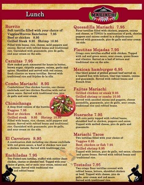 Mariachi Mexican Grill - Schnecksville, PA menu_pic