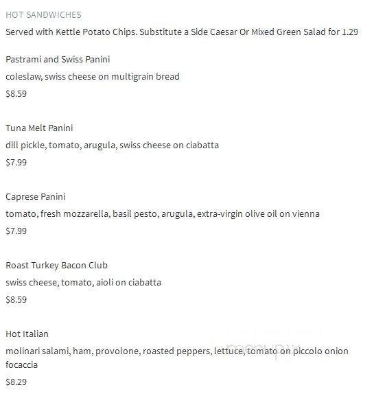 Mezzanine By D'Amico - Minneapolis, MN menu_pic