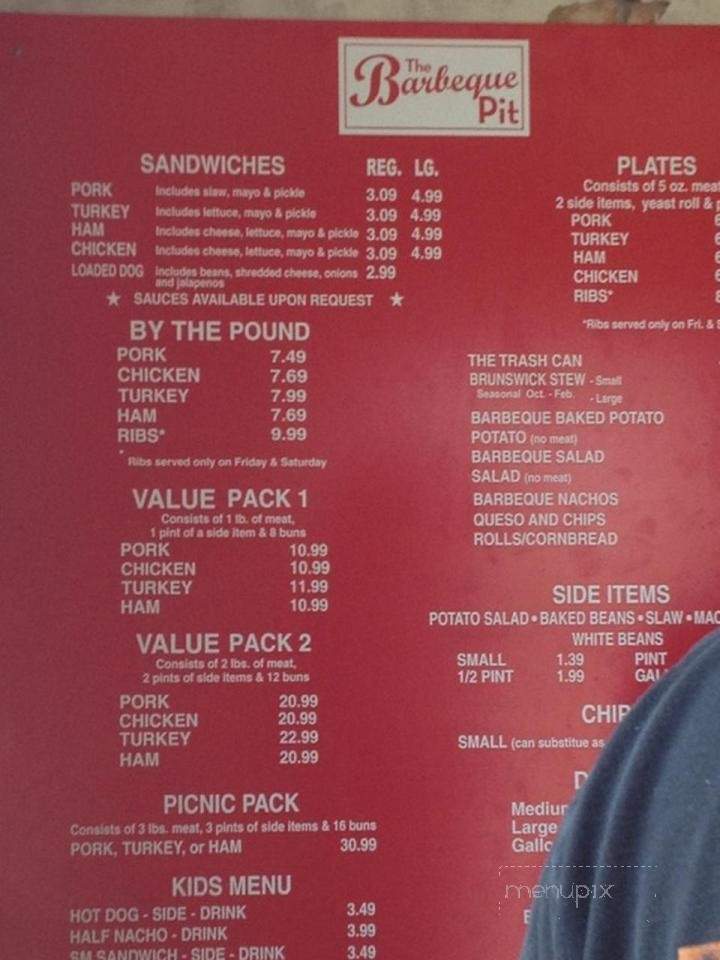 The Barbecue Pit - Portland, TN menu_pic