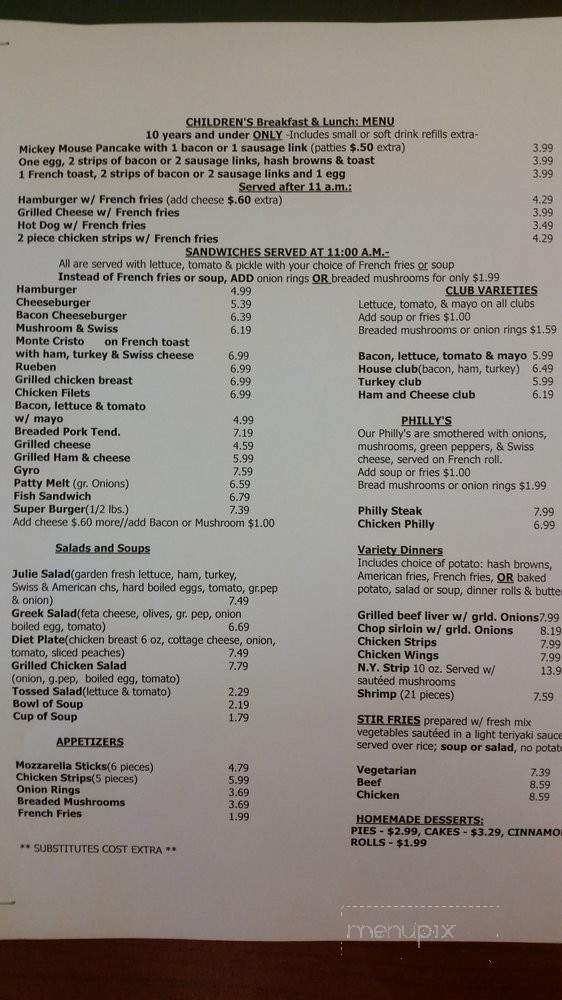 Main St Cafe - Carmi, IL menu_pic