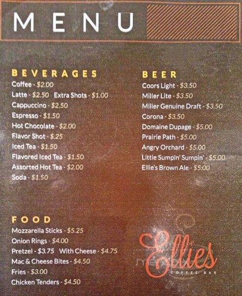 Ellie's Coffee Bar - Oakbrook Terrace, IL menu_pic